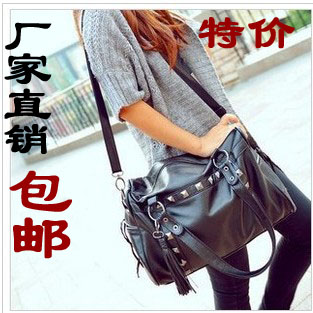 Bags 2013 autumn and winter women s handbag rivet women s tassel handbag bag messenger bag