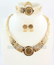 Free Shipping New Coming Gold Plating Jewelry Set Top Quality Trendy Vintage Wedding Jewelry Set New