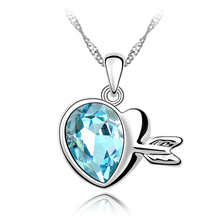 Retailing Min order is 15 mix order K 142 environmental protection Crystal necklace Cupid love in