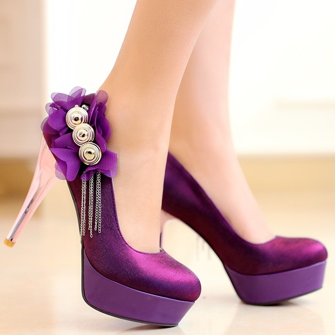 ENMAYER Purple Red New 2014 Sexy Red Bottom High Heels Wedding Shoes ...