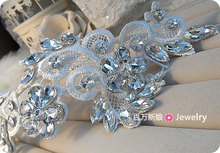 Excellent water-soluble lace gem rhinestone the bride hair accessory hair accessory hair accessory soft hair piece marriage