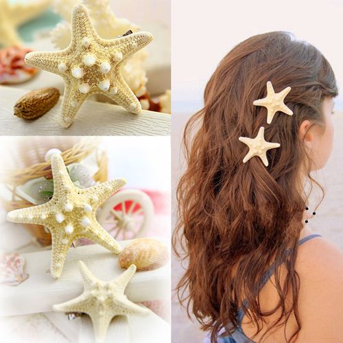 100 NEW 2pcs lot Women Girls New Nice Beach Hair Accessory Starfish Sea Star Hair Clip