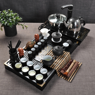 Advanced high grade chinese yixing zisha purple clay tea set Wood Tray Drinkware Tool Tea Cup