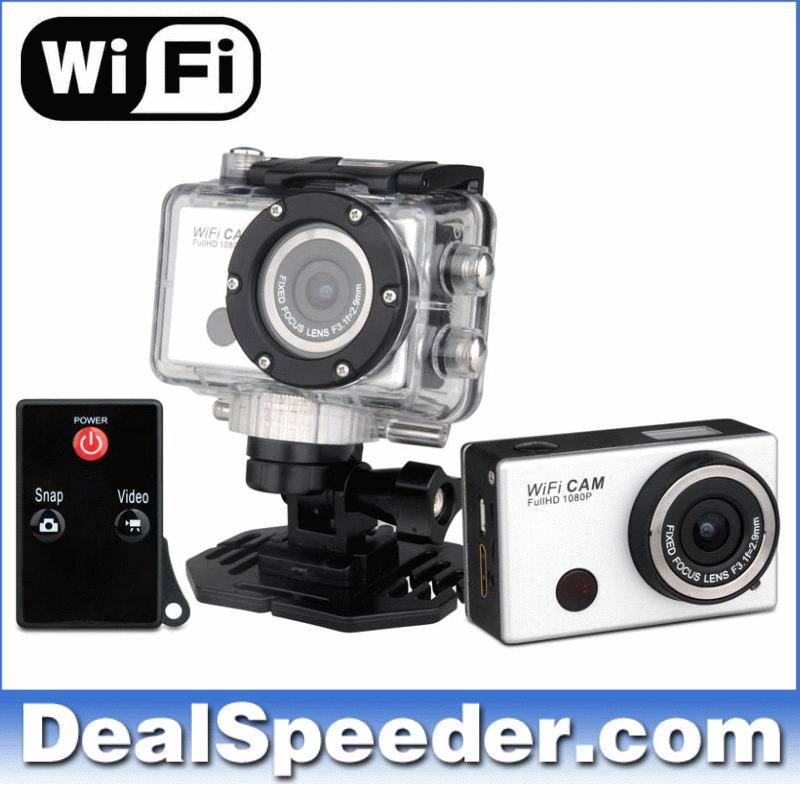 Wifi Sports Action Camera with 5 0MP 1080P IR Remote Control Waterproof Housing Connects to Android