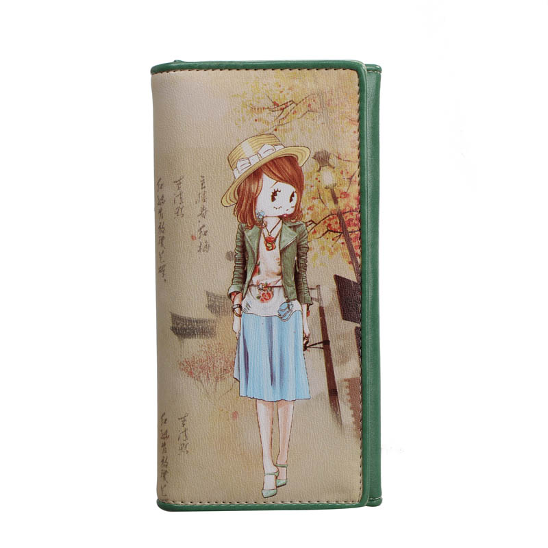 Free shipping fashion womens betty boop wallets female long design three fold purse high quality bags