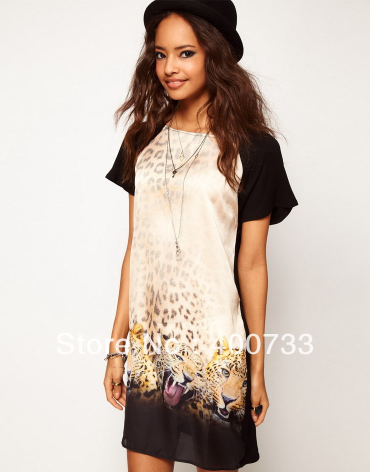 New-High-Street-Fashion-Casual-Leopard-Print-Women-s-Dress-2014-New ...