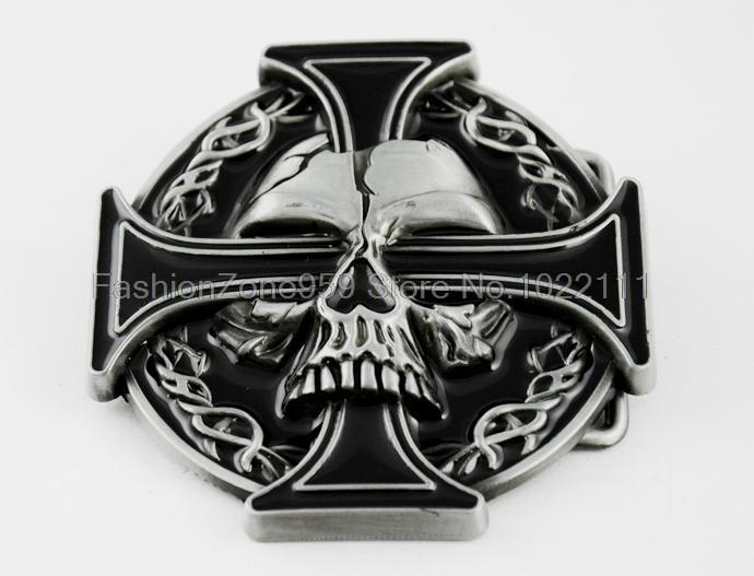 New Design Iron Cross Demon Devil Skull Tattoo Biker Mens Boy Belt 