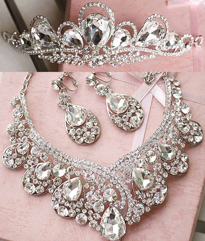 Rhinestone hair accessory bridal necklace set the bride accessories marriage accessories piece set hair accessory