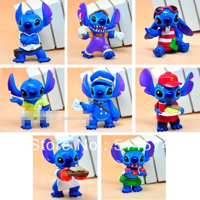 Купить 1 комплект 8шт/комплект милый Лило и Стич ПВХ фигурку мини ...