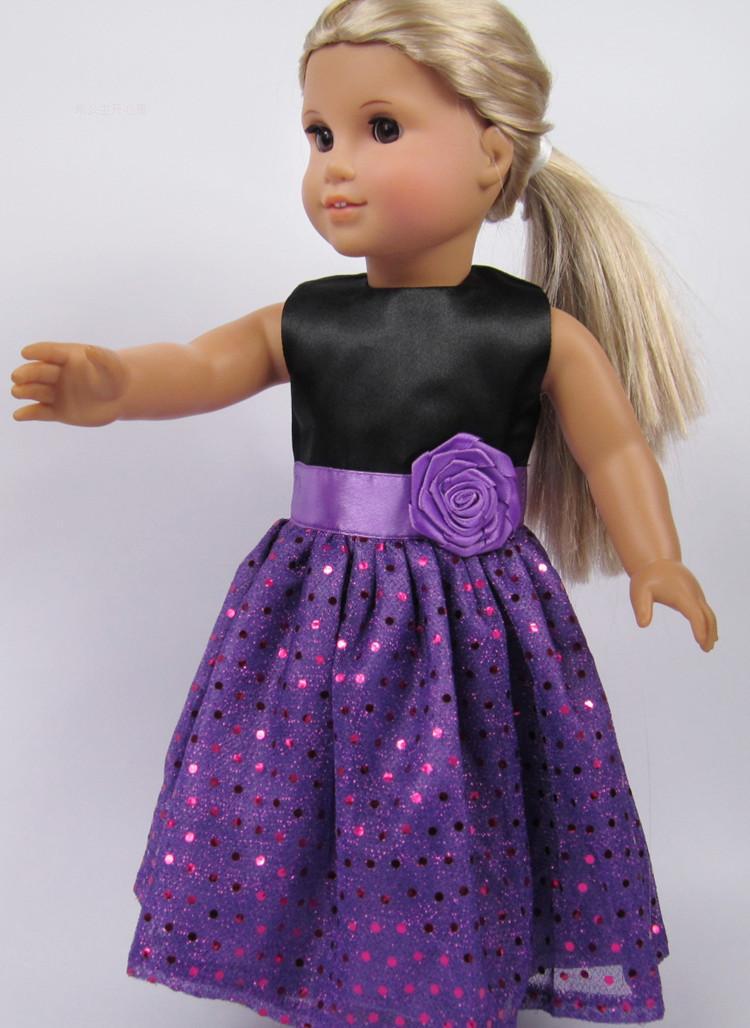 Purple Party Dress for American Girl Dolls in Free Shipping(China ...