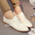 Hot 2014 New Fashion Ladies Cute Genuine Leather Ballet Casual Womens Shoes White Loafers Low Heel Comfort Flats 5