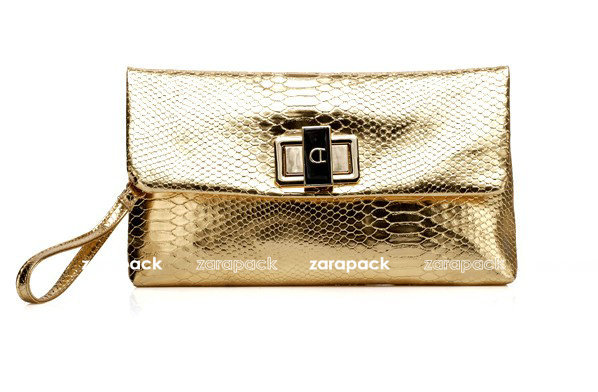 New Croc Embossed Elegant leather Envelope women handbag Purse Wristlet Clutch 2 Strap free shipping