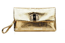 New Croc Embossed Elegant leather Envelope women handbag Purse Wristlet Clutch 2 Strap free shipping