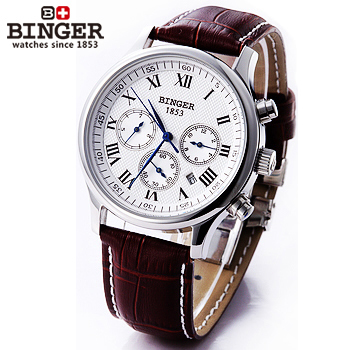 Горячая распродажа люксовый бренд швейцарский бингер часы мужчины автоматические механические кожаный ремешок модные часы скелет self-ветер наручные часы