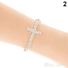 Hot Fashion Women s Crystal Rhinestone Cross Love Infinity Stretch Beaded bracelets bangles Gift 05B5