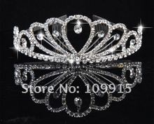 New Stylish Pretty Silver Crystal Rhinestone wedding bridal crown tiara Free Shipping