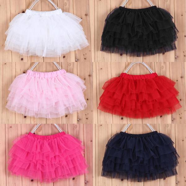 2014 summer baby girl candy color half length tulle tutu skirt 7 colors solid color wholesale