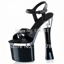 SALE 7 inch heels sandals Gorgeous silver glitter heels platform pole dancing shoes 18cm high heels