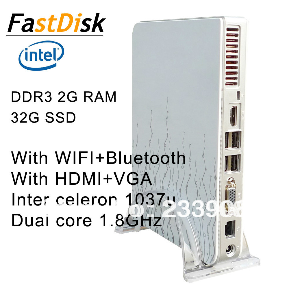 thin clients mini pcs with HDMI VGA with WIFI Bluetooth intel celeron 1037u dual core1 8GHz