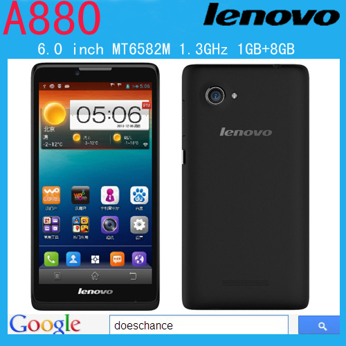 Original Lenovo A880 phone MT6582M Quad core 6 0inch big screen Android 4 2 Dual SIM