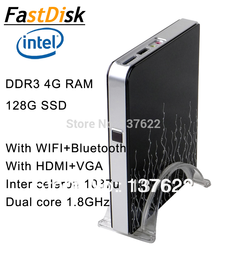 FAST MINI PC 4G DDR3 RAM 128G SSD with WIFI Bluetooth HDMI VGA intel celeron 1037u