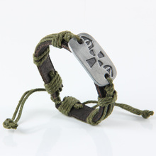 leather bracelets bangles men Cross weave Charms fashion jewelry wholesale