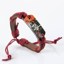 Super Star fashion skull bracelet pirates of the Caribbean jewelry color leather bracelets