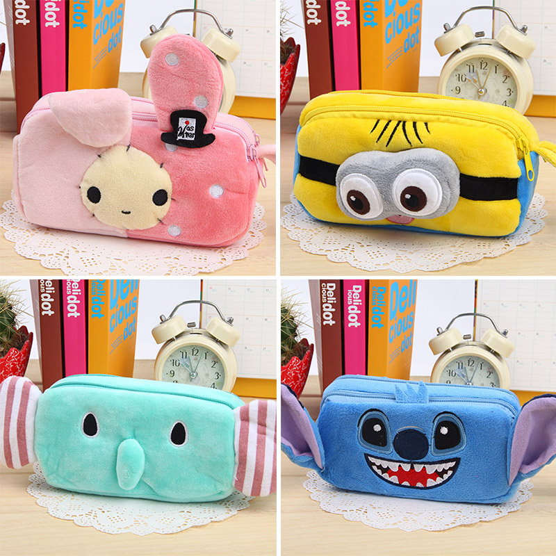 Cartoonzipperlargecapacityplushpencilcasekoreastationerypencil