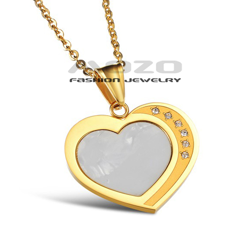 Wholesale 2014 New Fashion Jewelry Creative seashells Love Gold pendants 316L Stainless steel Necklace for women