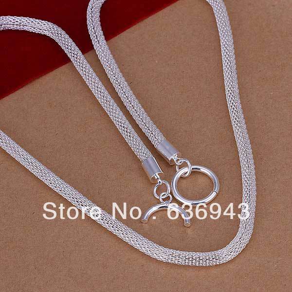 Top Quality 925 Silver Network Chain Necklace 4mm 20inch Fashion Jewlery 