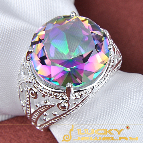 Valentine s Day Gift FASHION RAINBOW Shiny FIRE Mystic topaz 925 Silver Ring R0025 Free Shipping