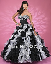 Rain Bow Quinceanera Dresses 2014 White/Black Beaded Ball Gowns Lace up Floor Length Organza Custom Dress