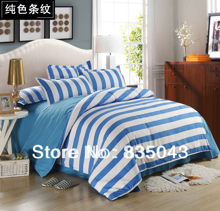 Hot Selling 2014 new bedding set 4pcs full/queen size sanding bed linen bedclothes IKEA bed sheet comforter cover Free shipping(China (Mainland))