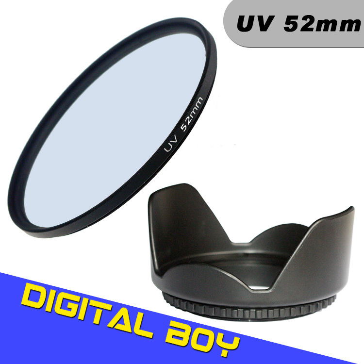 Camera Photo Digital boy 52mm UV Filter kit 52mm Flower Lens Hood for Nikon D3200 D3100