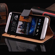 Retro Real Leather Case for HTC One M7 801e Luxury Wallet Stand Style Credit Card Slot Mobile Phone Bags Cover Retail RCD01265