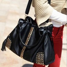 2015 European Fashion Pu women bag Classic Black Sexy women messenger bags Big size Casual women