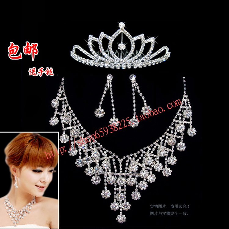 jewelry sets The bride necklace piece set rhinestone marriage accessories set dance accessories married chain sets