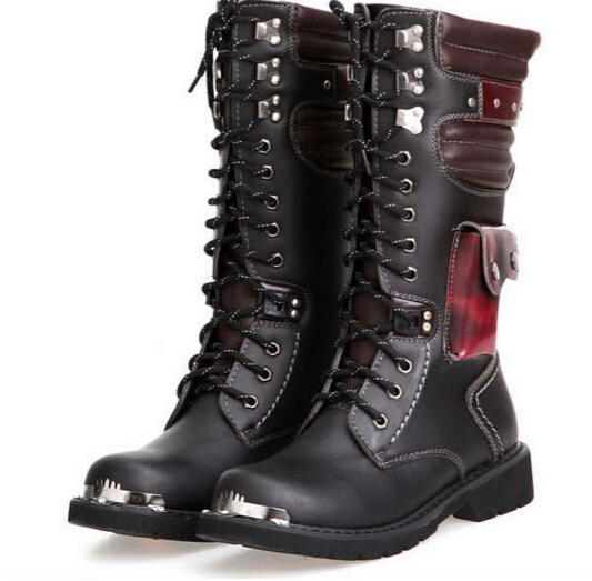 2013 TOP Fashion Sreet PUNK Rock # Super COOL MEN'S High Ankle Army