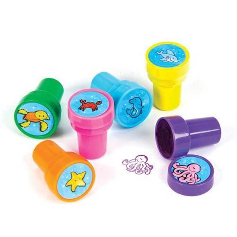 STAMPERS ANIMALS DESIGNS 6 PCS ASSORTED ANIMALS SELF INKING STAMPS NOVELTY  KIDS