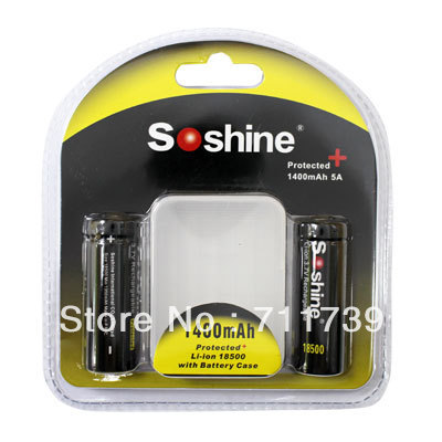 Купить Soshine li-ion 18500 охраняемых аккумулятор 1400mah 3.7V в ...