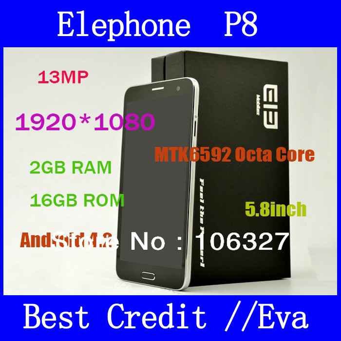 Original Elephone P8 Smartphone Android4 2 MTK6592 1 7 GHZ Octa Core OS mobile 5 7