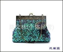 European Fashion Chain party women bags Luxury peacock diamond women clutch small size princess chain evening
