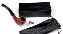 Classic Wooden pipe Tobacco Smoking Pipe – send leather and rubber ring