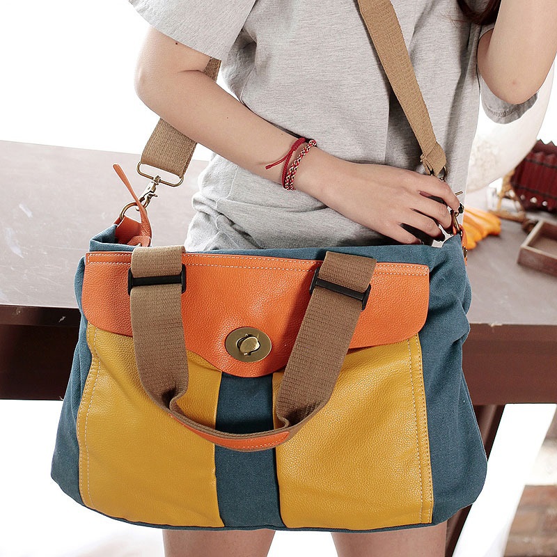 New fashion canvas Vintage bag canvas messenger bags for women tote bags cross body bags for