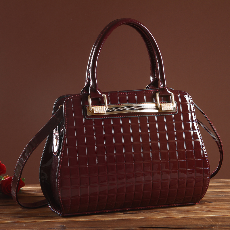 2014 japanned leather square women s handbag fashion ol shell bag patent leather handbag women s