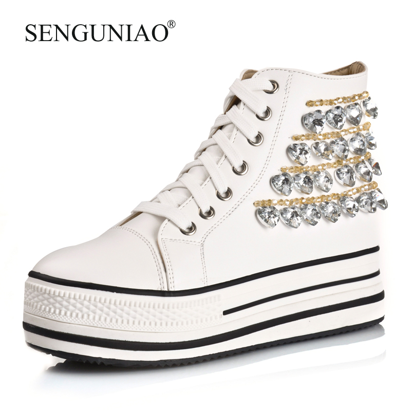 Bird 2014 women s high platform hip hop casual rhinestone single women s shoes