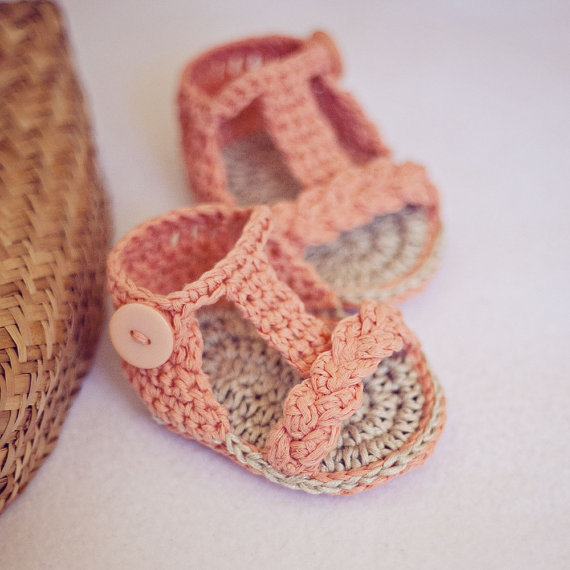 Free shipping handmade Crochet PATTERN baby shoes blue Short Cuff Baby ...