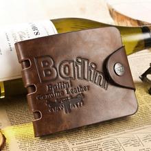 2014 New Korean Fashion Casual PU Leather Men Small Billfold Wallets Top Quality Vintage Male Brand