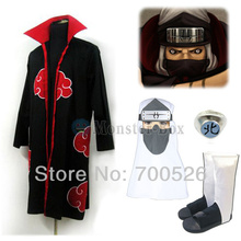 Naruto Akatsuki Kakuzu Cosplay Costume With Heaband-Cap Ring Shoes Cloak Full Set Top Quality Free Shipping