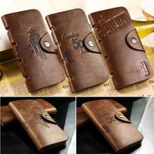 2014 New Fashion Casual High Quality Genuine PU Leather Men Long Billfold Wallets Vintage Top Brand Male Purse Hasp #L09242